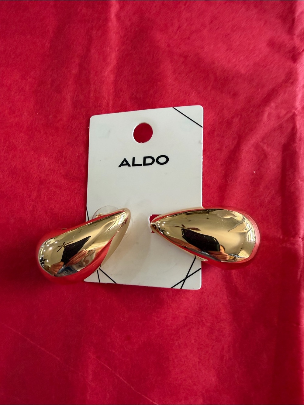 ALDO Gold Plated Teardrop Statement Earrings